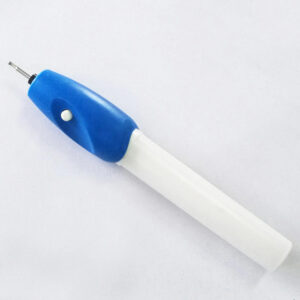 طقم قلم صغير محمول للنقش أبيض/أزرق