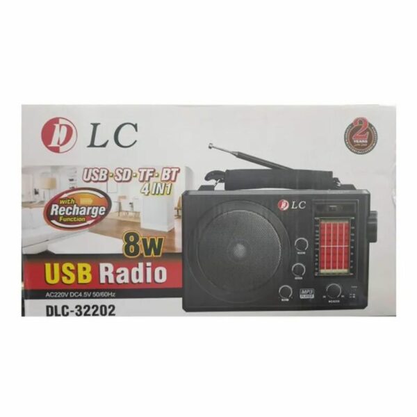 راديو USB قابل للشحن DLC-32202 أسود/أحمر ماركة دي إل سي - السعودية