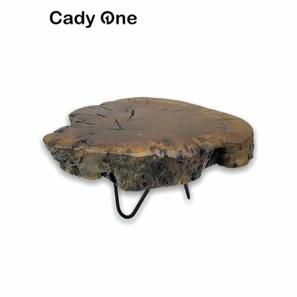 طاولة خشبية مع ستاند معدني أسود 24 سم ماركة كادي ون - السعودية
