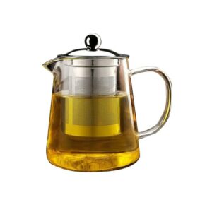 إبريق شاي مصنوع من زجاج بوروسيليكات شفاف 11.2×11.2x16xسنتيمتر - السعودية