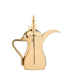 دلة قهوة عربية من الستانلس ستيل الذهبي 20أوقية ماركة السيف-السعودية