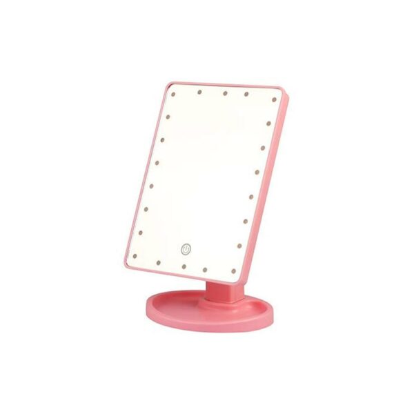 مرآة مستحضرات التجميل الوردية الأنيقة بمصابيح LED قابلة للتعديل لتجربة تجميلية مثالية - السعودية