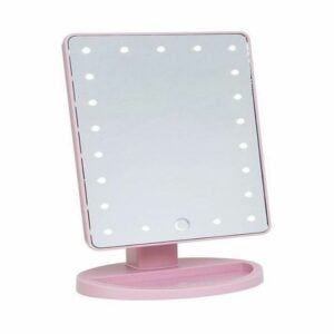 مرآة مستحضرات التجميل تعمل باللمس مزوّدة بمصابيح LED قابلة للتعديل وردي - السعودية