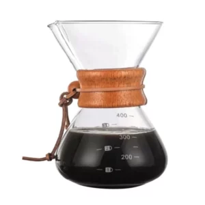 مجموعة وعاء للقهوة مع فلاتر تصفية مكونة من قطعتين شفاف 6×16.5×10سنتيمتر